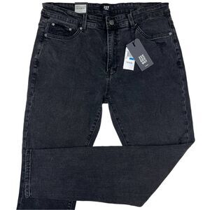 New ZeeGeeWhy Men Black Ripped Jeans Pipes Skinny Casual Cotton Pants US 36